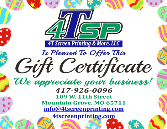 4TSP Easter Themed Gift Certificate