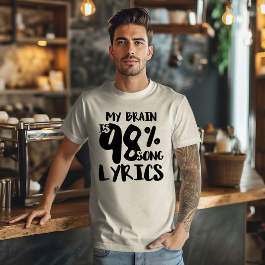 My Brain Is 98% Sony Lyrics Short Sleeve Tee
