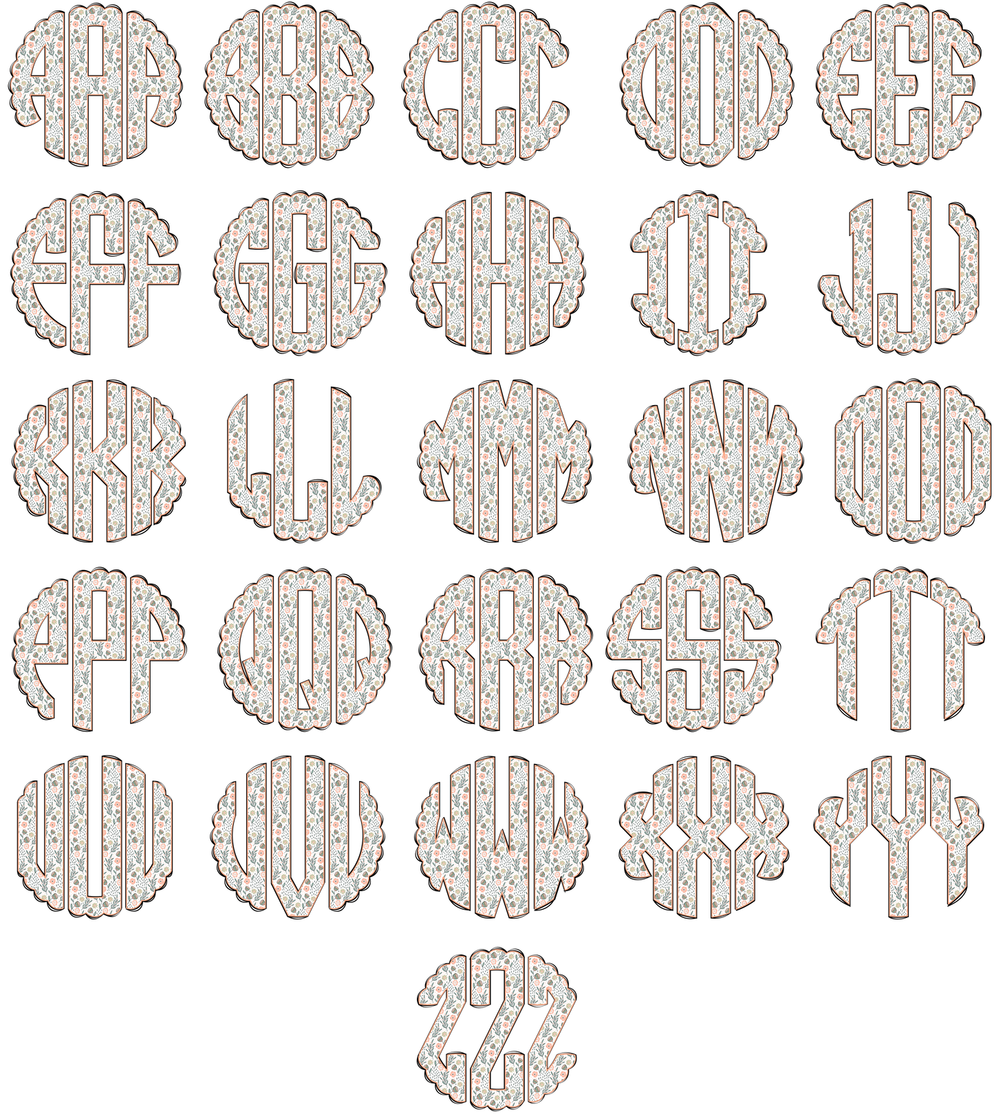 Girls Full Front Monogram Short Sleeve T-shirt