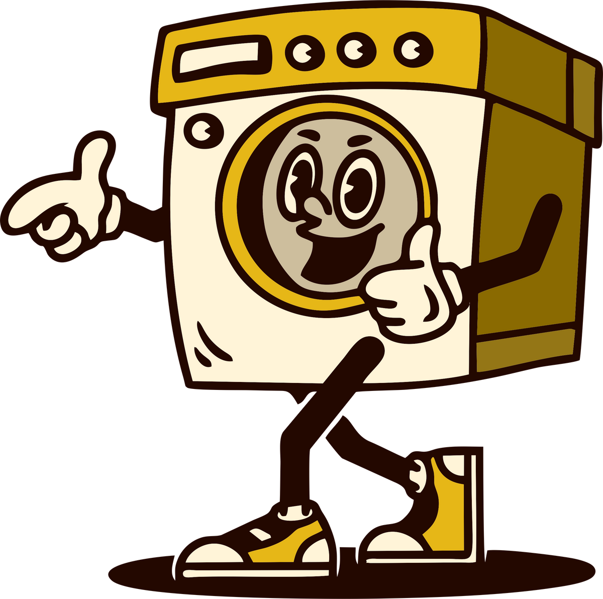 Washing Machine with face, hands & feet