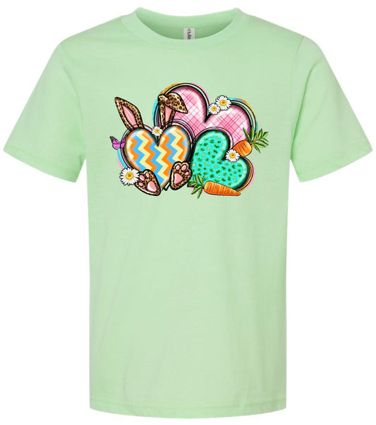 Heart Bunny Easter Short Sleeve T-shirt