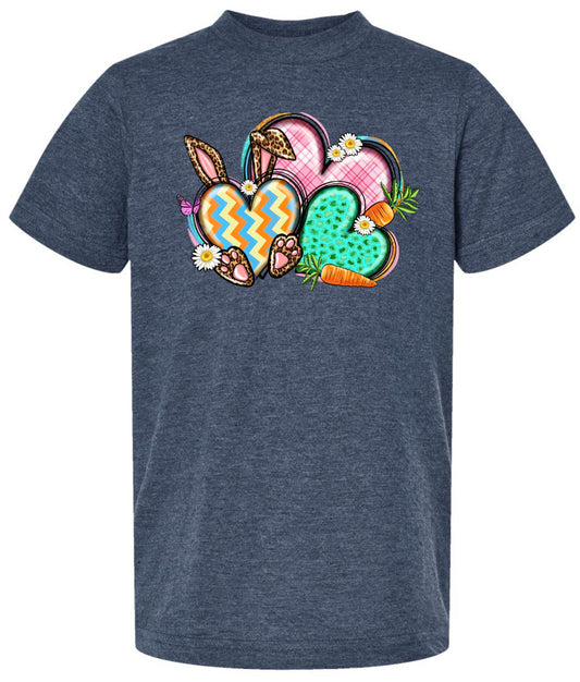 Heart Bunny Easter Short Sleeve T-shirt