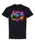 Little Boy's Sports Car with Bright Colors Short Sleeve T-shirt