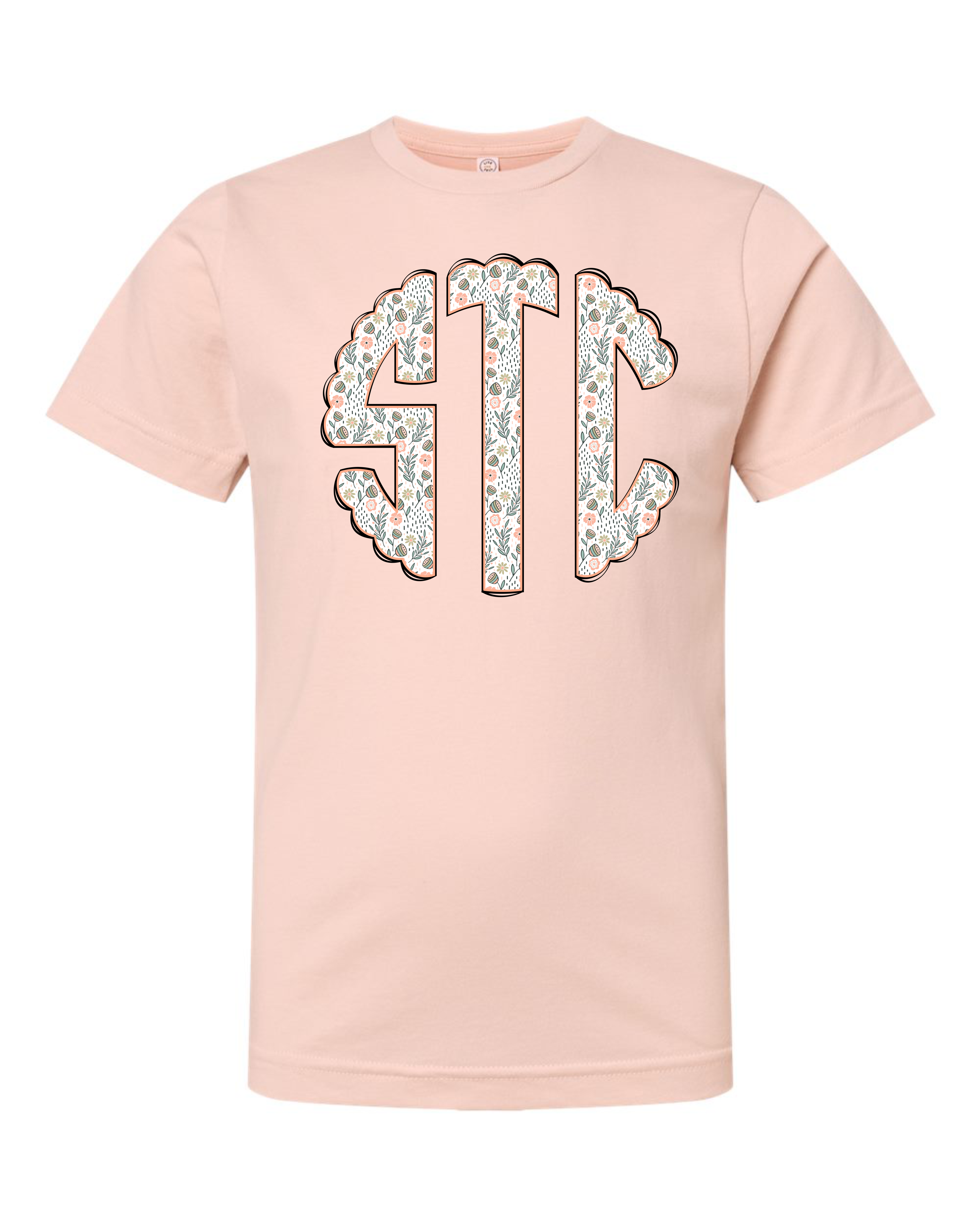 Girls Full Front Monogram Short Sleeve T-shirt
