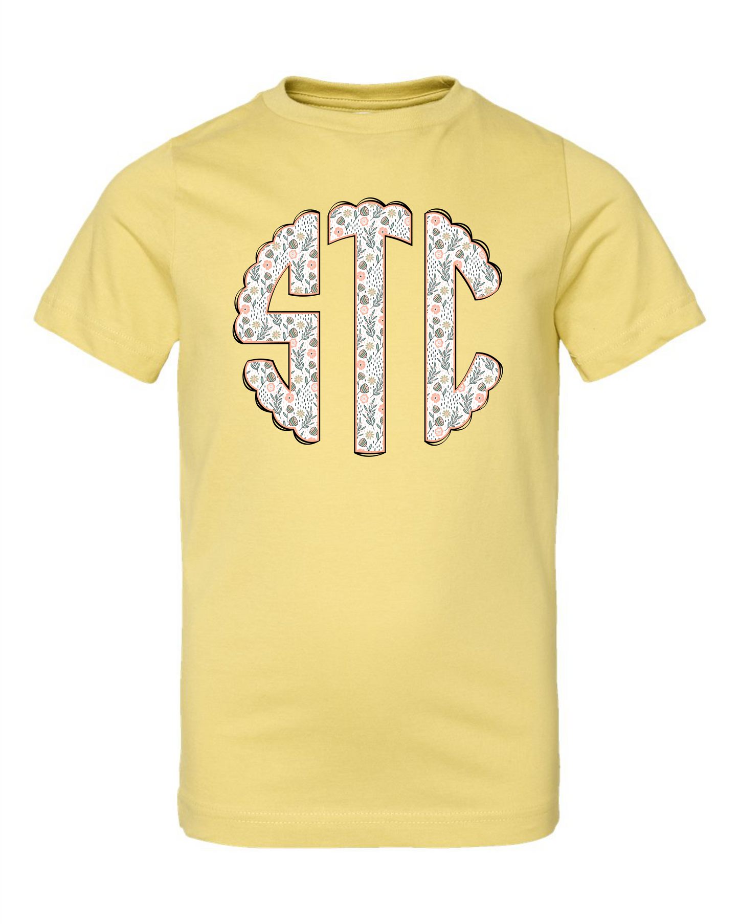 Girls Full Front Monogram Short Sleeve T-shirt