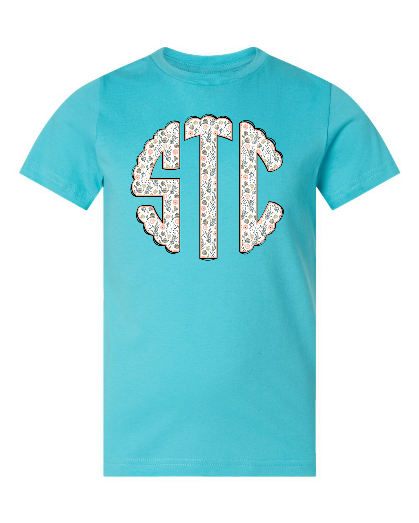 Girls Full Front Monogram Short Sleeve T-shirt