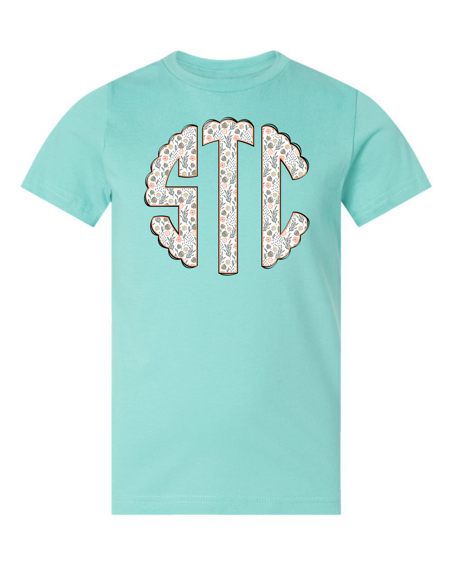 Girls Full Front Monogram Short Sleeve T-shirt