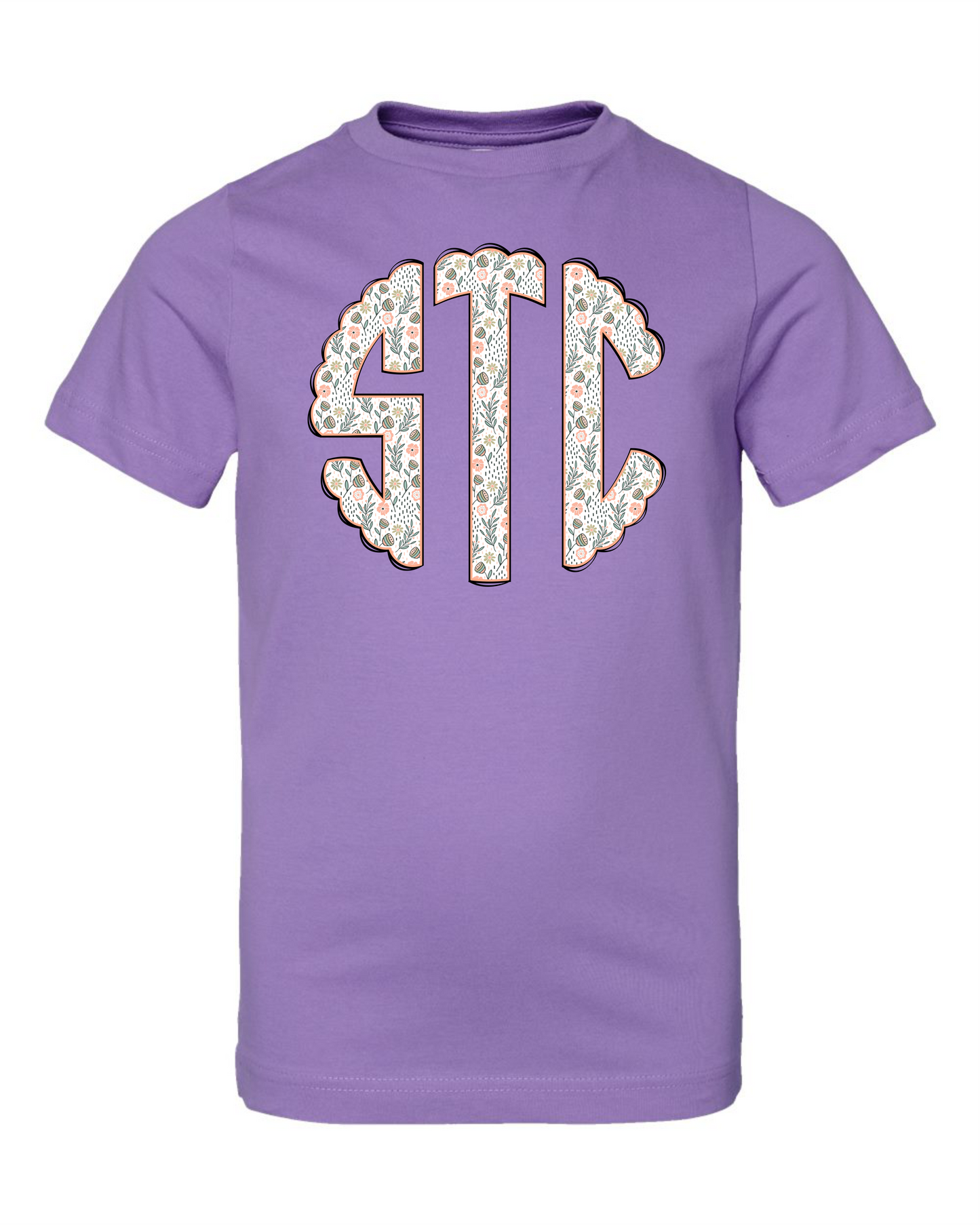 Girls Full Front Monogram Short Sleeve T-shirt