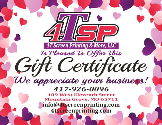 4TSP Valentine Theme Gift Certificate