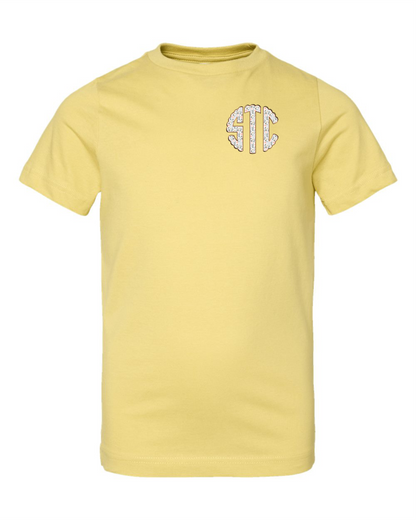 Girls Left Chest Monogram Short Sleeve T-shirt