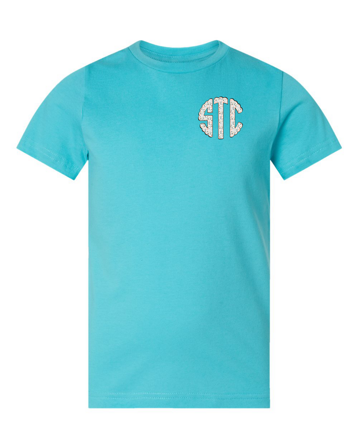 Girls Left Chest Monogram Short Sleeve T-shirt