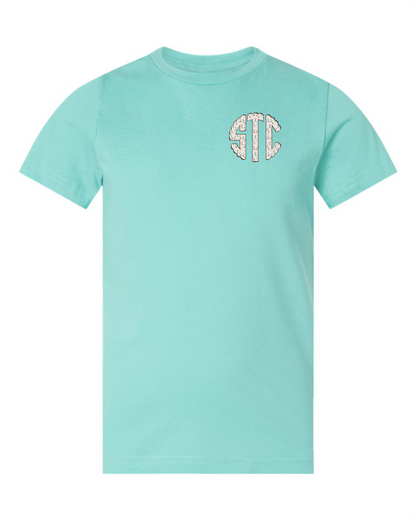 Girls Left Chest Monogram Short Sleeve T-shirt
