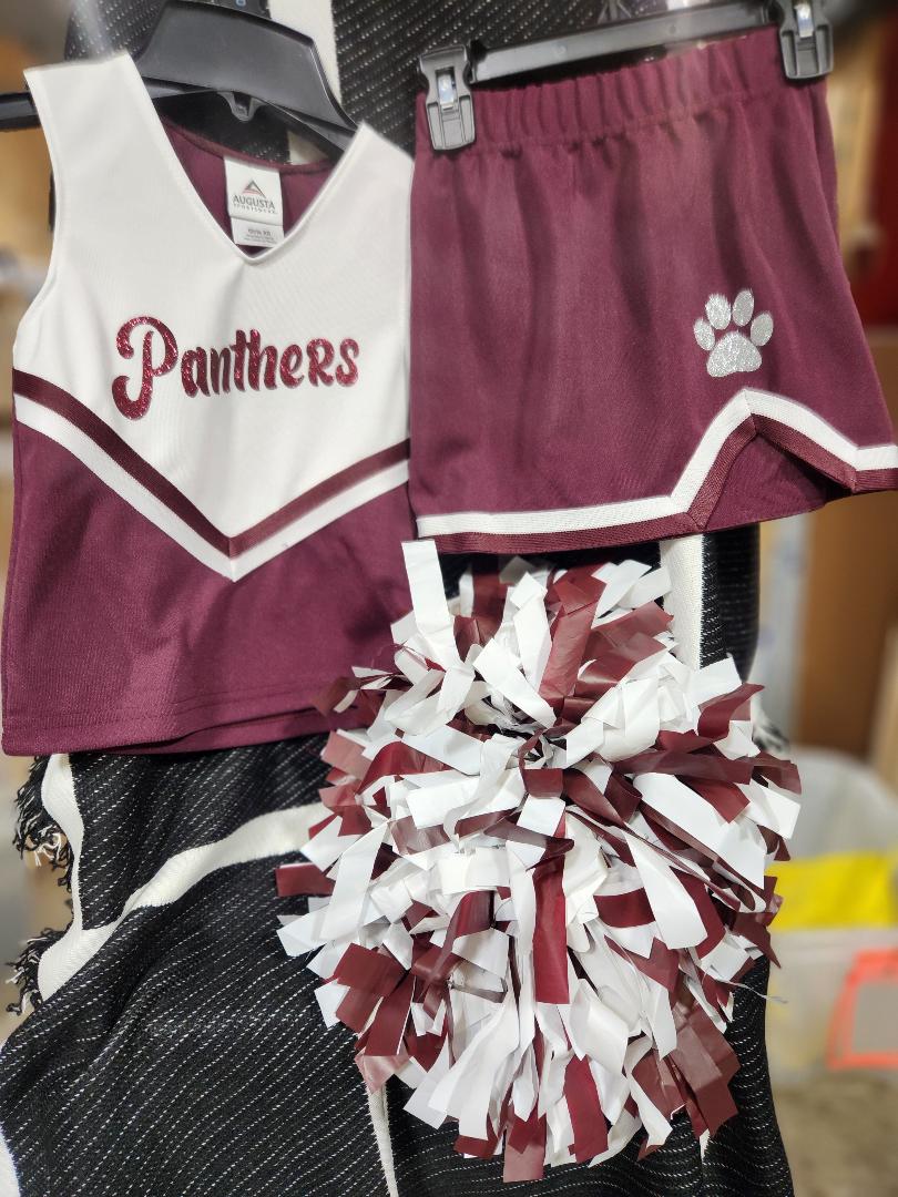 MG Panthers Little Cheer Leader Uniforms & Pom Poms